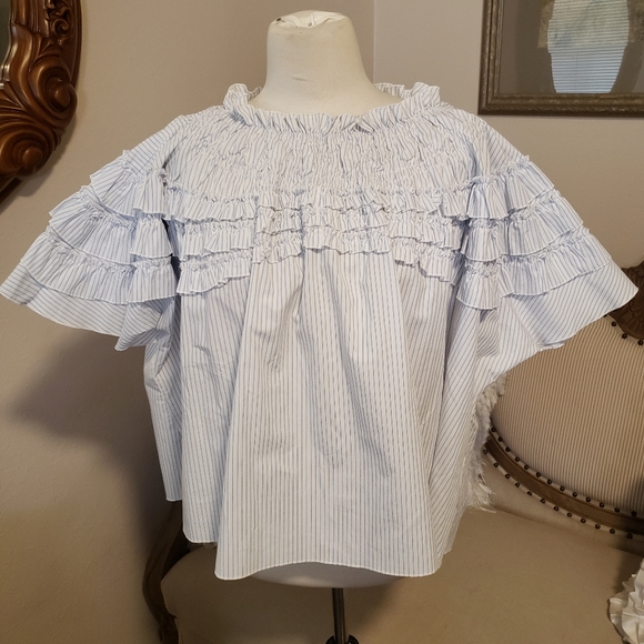 Madewell x Karen Walker Striped Ruffle Top - Picture 3 of 9
